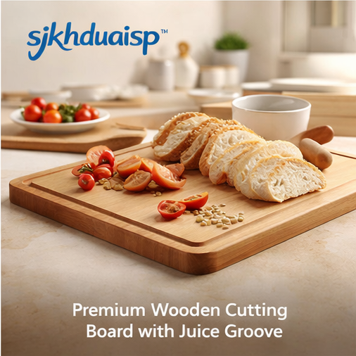 Premium Wooden Cutting Board with Juice Groove β 16x12in Large Cutting Board for Kitchen & Food Prep